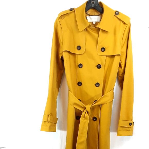 NWOT Hobbs Mustard Yellow Trench Coat - Picture 2 of 16